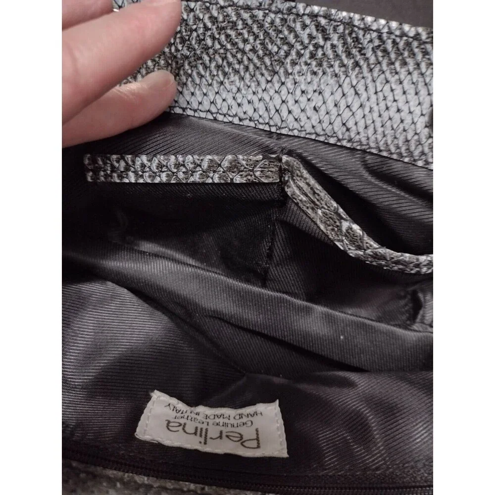 Perlina black, gray and white handbag